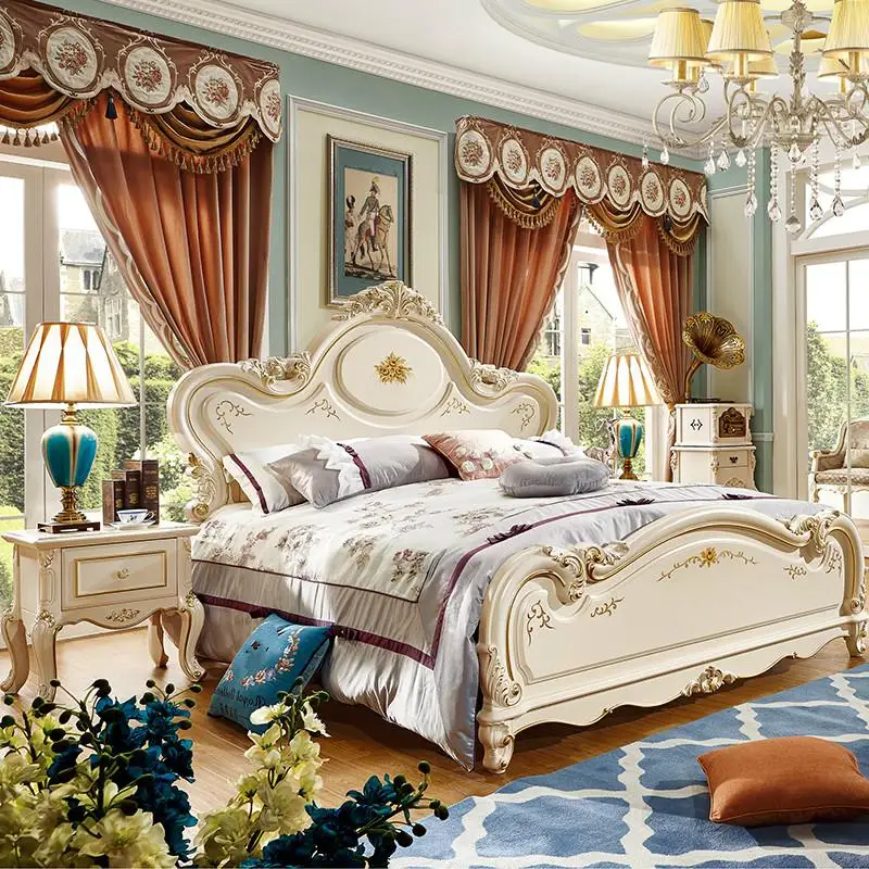 Роскошная мебель для спальни в европейском и американском стиле, французский размер king, высокое качество - Цвет: PRF939