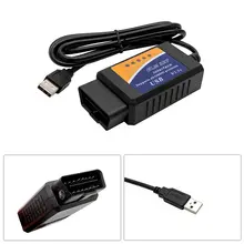 Лучшее качество ELM327 USB V1.5 25K80 чип FTDI ELM 327 Bluetooth OBD2 сканер OBDII диагностический инструмент ELM327 V1.5 USB сканер