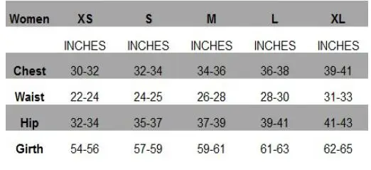 adult size chart