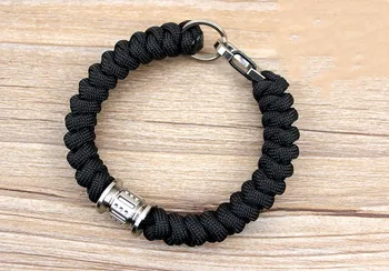 

Hand-woven titanium alloy tritium nightfall + titanium key chain umbrella rope EDC bracelet
