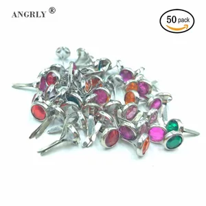 Новый 50 шт. из металла штифтики для скрапбукинга, украшение Декоративные гвоздики DIY ремесла горный хрусталь ювелирные изделия делая выводы 8,5*15 мм - изображение