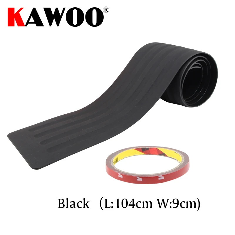 KAWOO для FIAT Scudo Linea BRAVO Idea Panda Doblo Freemont резиновый защитный бампер Накладка порога коврик для автомобиля Стайлинг - Название цвета: Black 104cm
