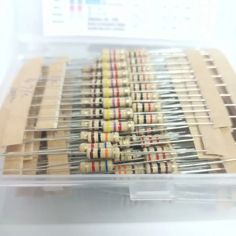 Hot Sale 300pcs 30value Rang 10ohm-1Mohm 1/2W 5% Carbon Film Metal Resistors Assortment Kit Set NEW 30 Values Resistor