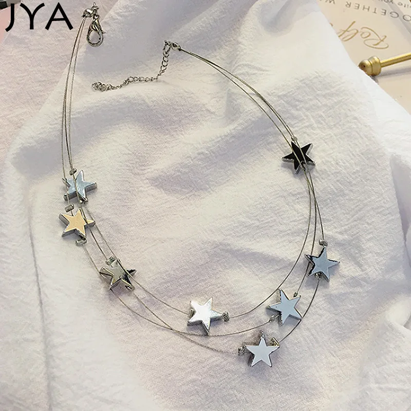

JYA Multilayer Stars Necklace Trendy Necklace Women Choker Collar Jewellery Fashion 2018 Bad Times Make You Better Be Happy
