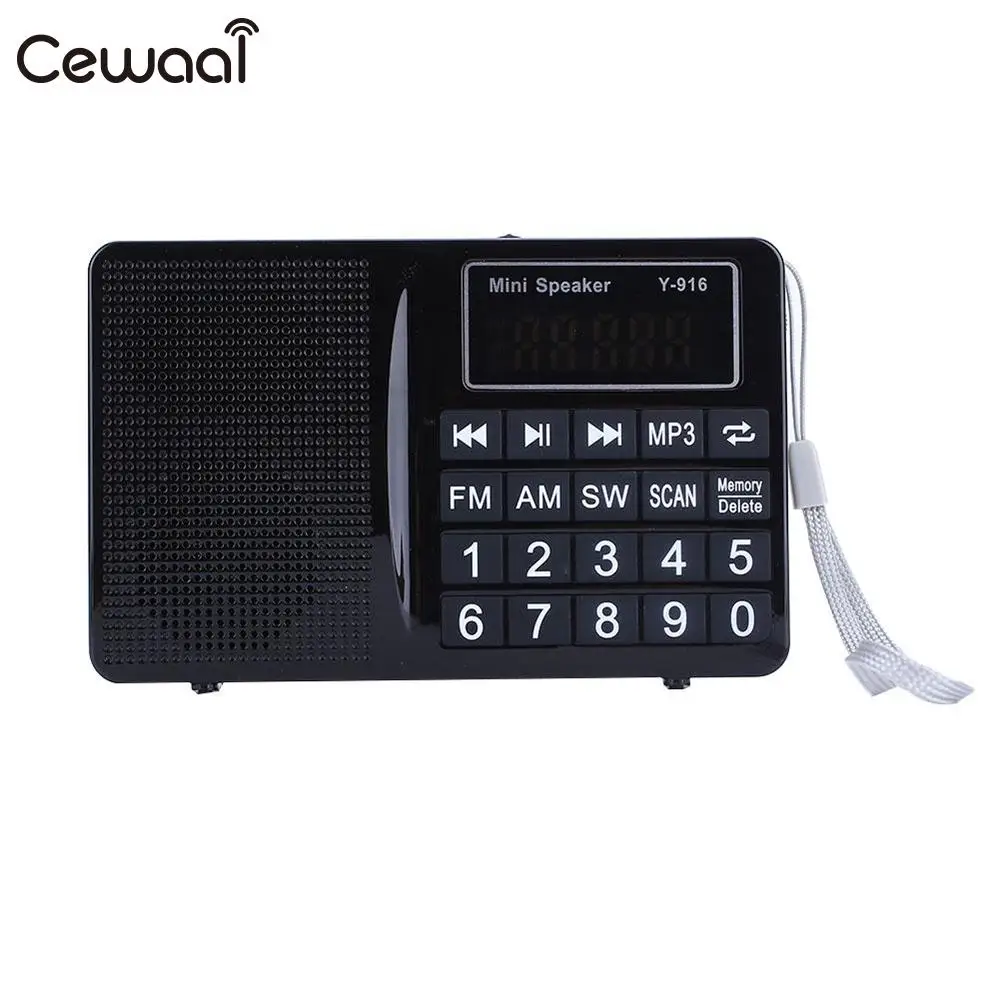 Cewaal Поддержка 32G TF карты Авто Мини FM AM sw приемник с ЖК дисплеем Динамик функцией