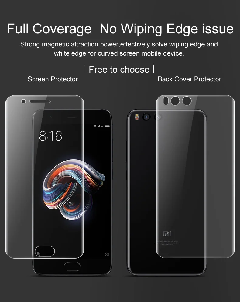 2 шт. упаковка IMAK Xiaomi Mi Примечание 3 Экран протектор полный охват спереди + сзади