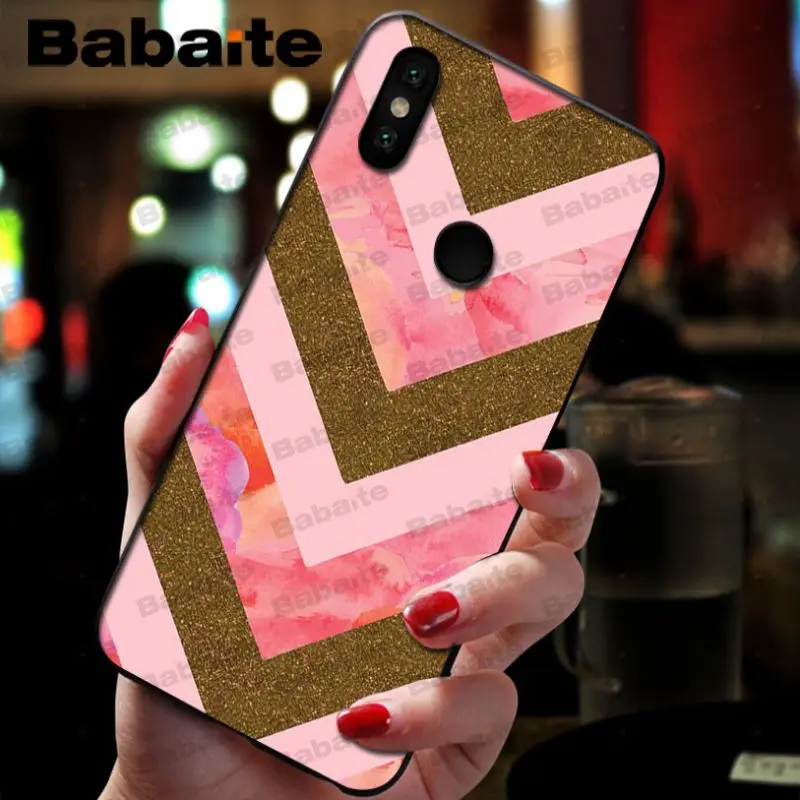 Fashion Geometric Splice Pattern Marble gold pink marble stone