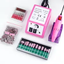 Профессиональный электрический набор сверлильных станков для ногтей набор маникюрных инструментов 100 шт. шлифовальных лент 12 шт. кварцевые сверла для ногтей художественная керамика