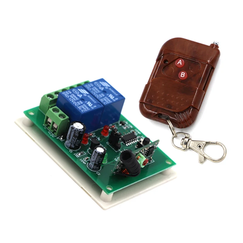 

12V 2CH wireless remote control switch Receiver&Transmitter ON OFF Switch Learning code Toggle Momentary Latched 315/433MHZ 4011