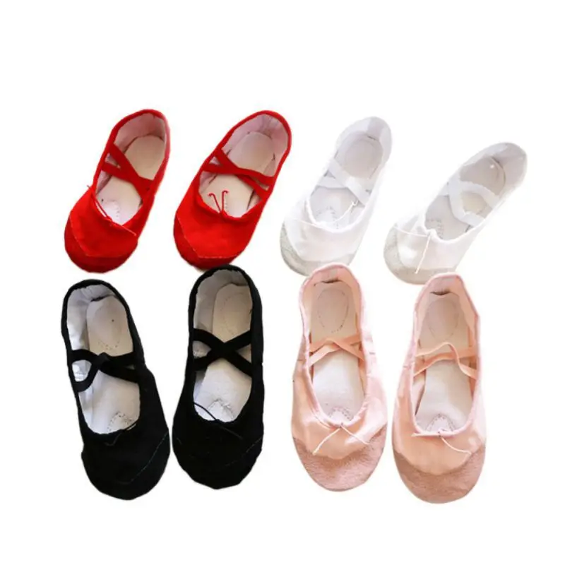Yoga Gym Flat Slippers White Pink White Black Canvas Ballet Dance Shoes For Girls Children Women Teacher 2019 New