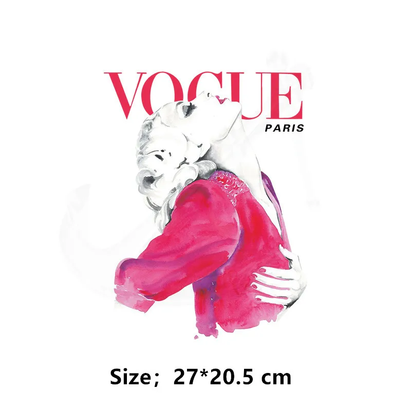 Горячая мода мультфильм модель патч для одежды 25*20,5 см железа на заплатках Diy девушка футболка термопереводная наклейка