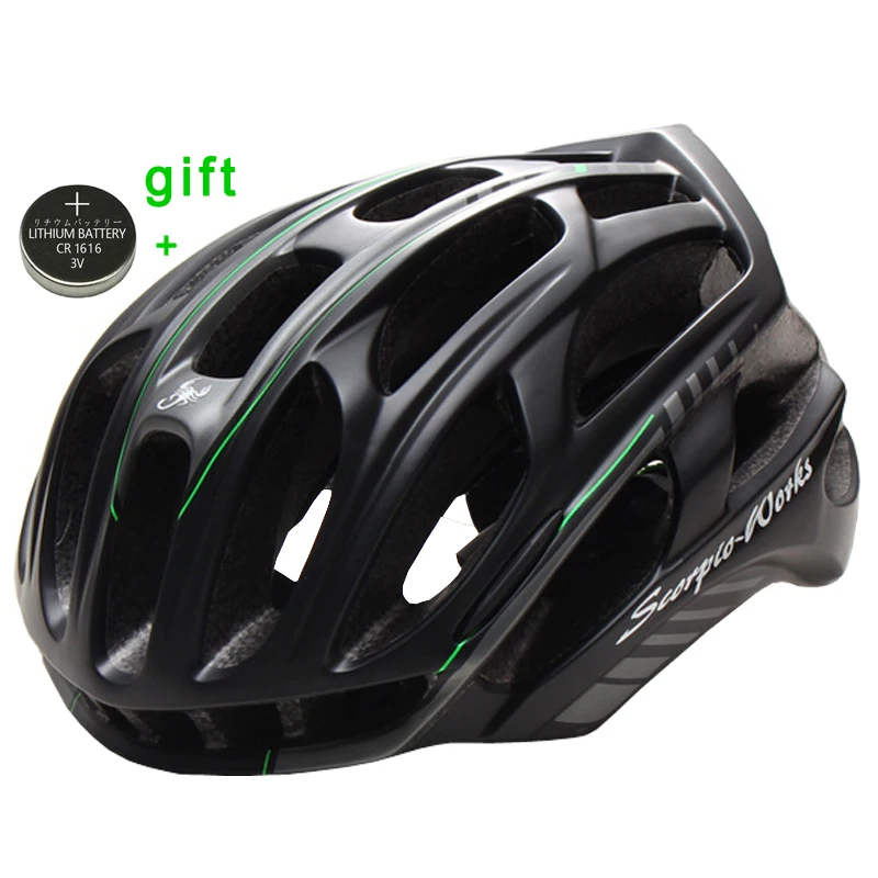 Deals for Bicycle Helmet With LED Warning Lights Cycling Helmet Ultralight PC+EPS 7 Colors Road Mountain MTB Bike Helmet