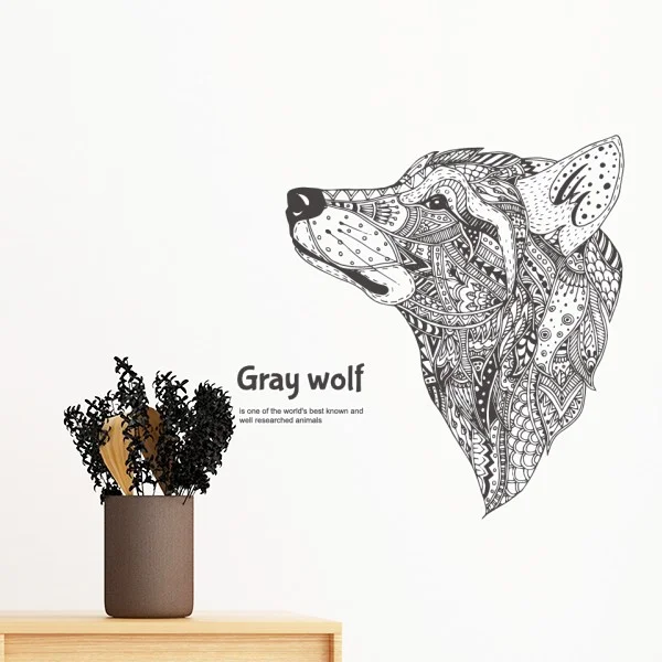 Gray Wolf Friend Company Removable Wall Sticker Art Decals Mural Diy