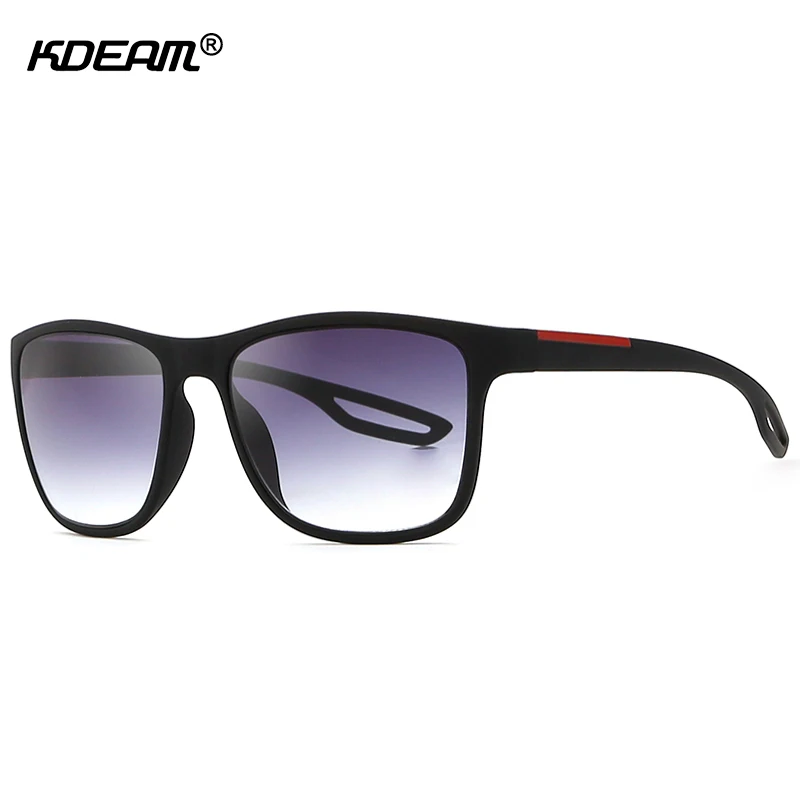 

KDEAM New Shades Elastic-Paint Sport Sunglasses Men Smooth Design Rectangle Sun Glasses UV400 With Protective Case KD480