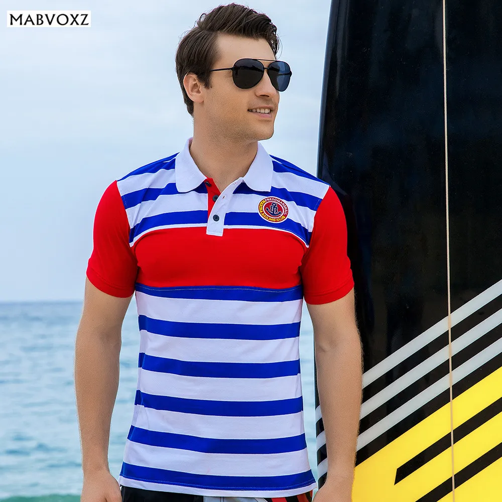 England Style Print Striped New 2018 Men Polo Shirt Short Sleeve Plus Size 3XL Causal Business 