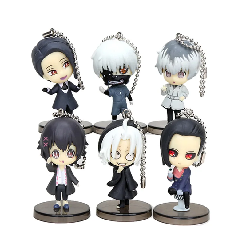 

6pcs/set Tokyo Ghoul Kaneki Ken Juzo Suzuya Uta Souta Washuu Furuta Takizawa Seido Q Version PVC Figures Toys