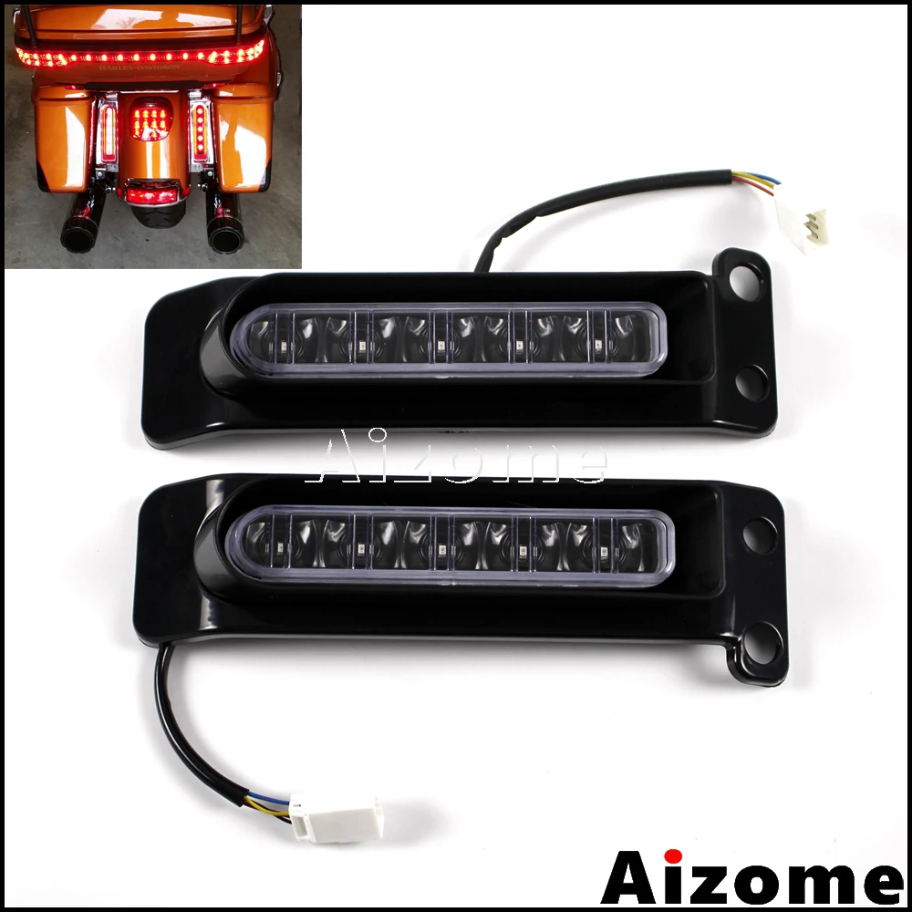 1 Set Black 67800589 Auxiliary LED Run Brake Turn Lamps For Harley 2014