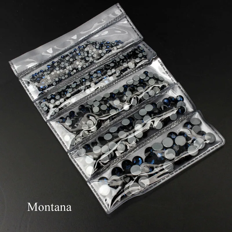 Высокое качество AAA Горячая фиксация Стразы SS6-SS30 с плоской задней частью хрустальные камни смешанный размер Упаковка 1000 шт для одежды - Цвет: Montana