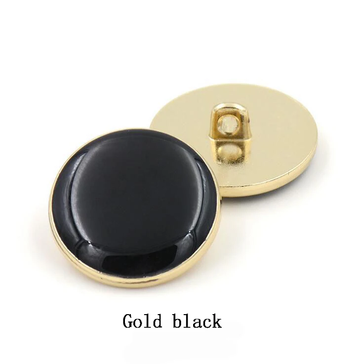 gold black Металлические пуговицы, аксессуары для одежды, плоские золотые пуговицы, пальто, костюм, рубашка, одежда на пуговицах, 100 шт./лот - Цвет: gold black