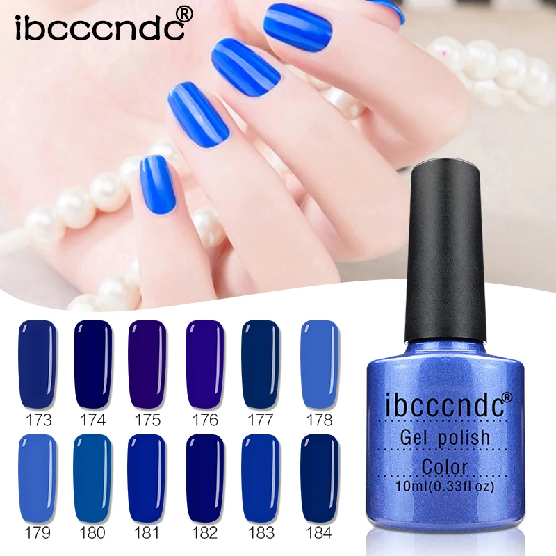 IBCCCNDC 12 шт./компл. 10 мл Deep Blue Series длительное впитывание УФ гель для ногтей Гель лак с