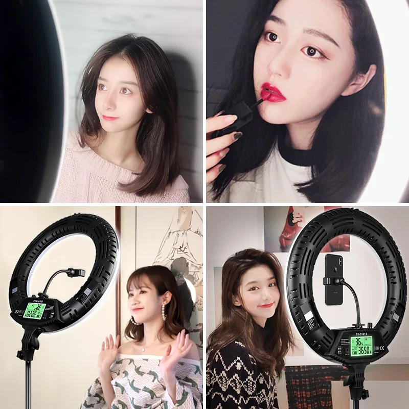 Фотостудия 18 &quotLED 2700 5500K 48W 480PCS LED Selfie Video Light Ring Dimmable фотографическое освещение с