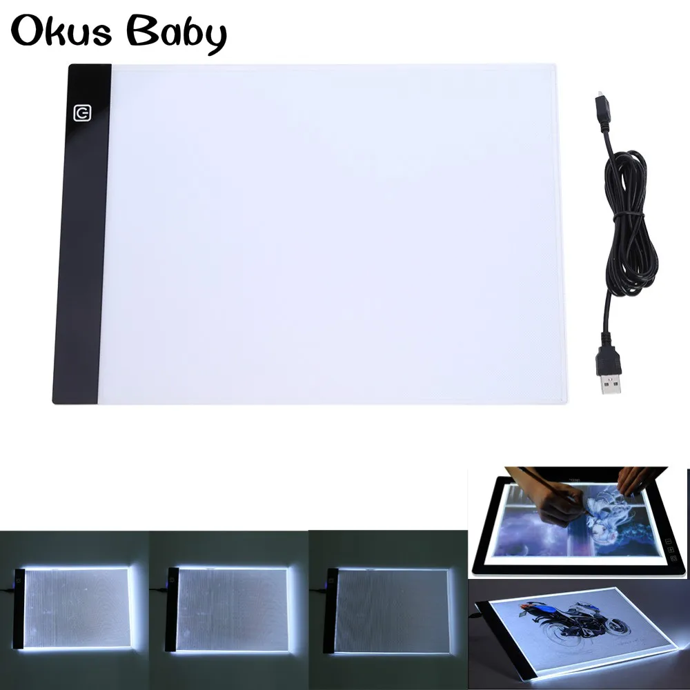 Goede Nieuwste A4 LED Teken Display Kunstenaar Lichtgevende Stencil Tekentafel Tafel Pad Digitale Grafische Tablet Elektronische Tekentafel