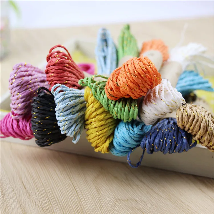 

Gold Wire Paper Rope Production Flower Packaging Materials Children Hand-woven Diy Paper Rope Painting 10M/Lot