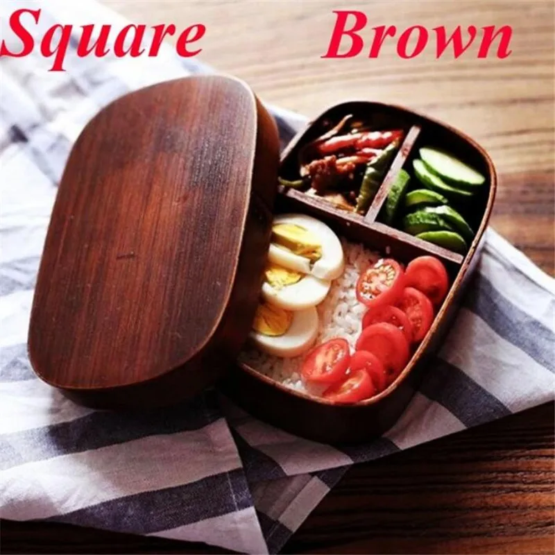 По-японски бэнто Коробки деревянная коробочка для обедов ручной работы из натурального дерева столовые приборы для суши чаша для еды, контейнер