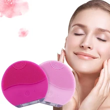 Силиконовая электрическая Водонепроницаемая звуковая для лица Глубокая очистка кисти для удаления пор очиститель массаж USB Перезаряжаемый