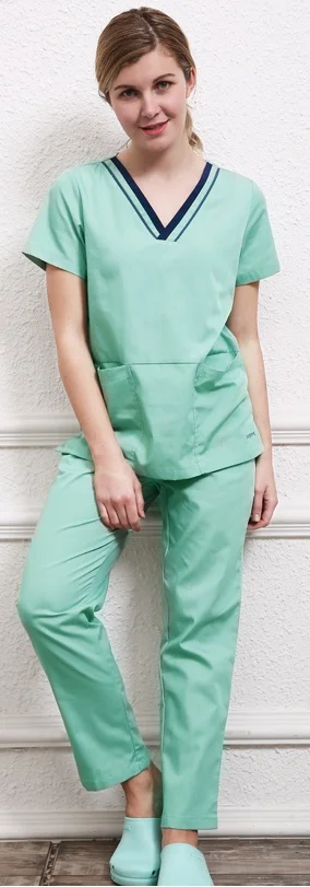 Хирургический костюм униформа для доктора скраб набор медицинская одежда для больницы медицинский костюм одежда клиника хирургический костюм FF842 - Цвет: 1