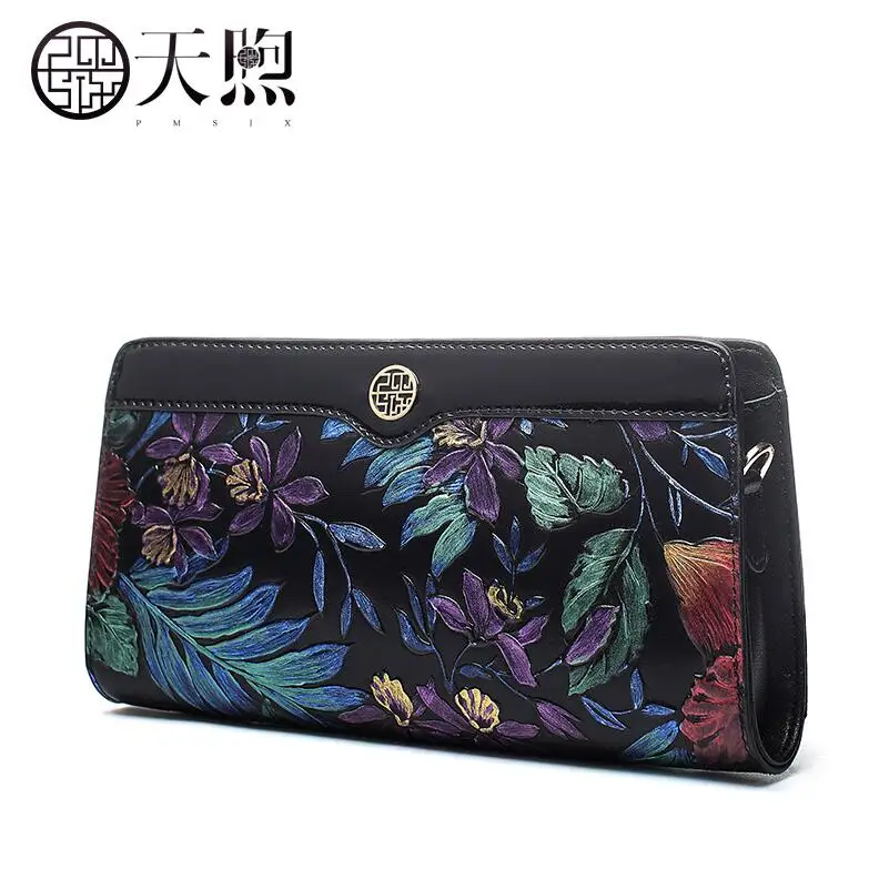 

2019 new cowhide exquisite printed envelope bag Fashion shoulder messenger bag Designer bag