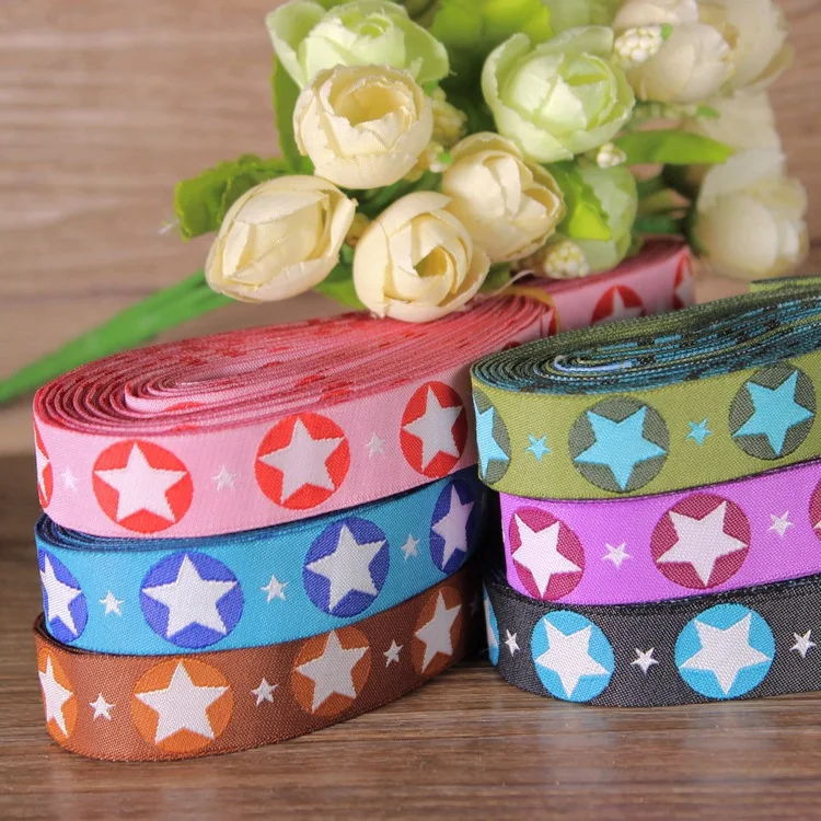 1yard/pack 5/8"(16 mm) backpack Dog rope /DIY handmade accessories ribbon  Computer embroidery Star pattern ribbon T-088