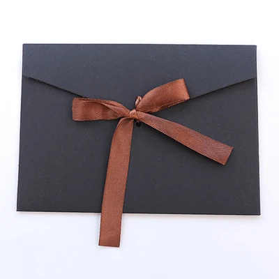 10 шт./упак. творческий высококлассные Красивая Ретро Western Ribbon конверты Цвет Свадебные Приглашения - Цвет: Black