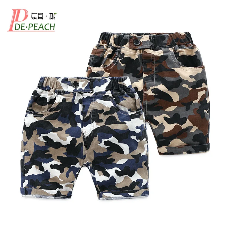 

DE PEACH 2018 Summer Cotton Boys Camouflage Shorts Kids Casual Pants For Baby Boys Clothes Children Beach Shorts Age 3-8 Years