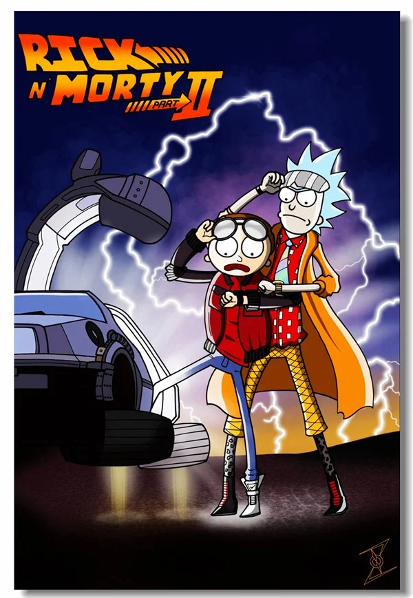 Personalizado Lona Murais De Parede Rick E Morty Poster Voltar