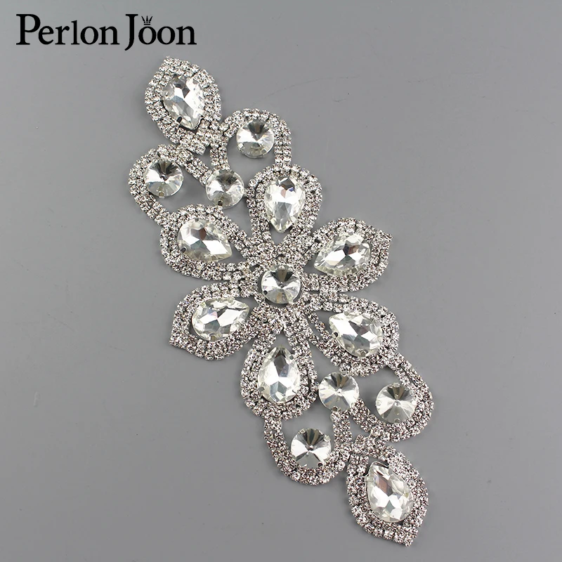 

Diy Seam In The Clothes Rhinestone Crystal Flowers Decoration Applique For Women Wedding Belt Cuffs Clothing Accessories