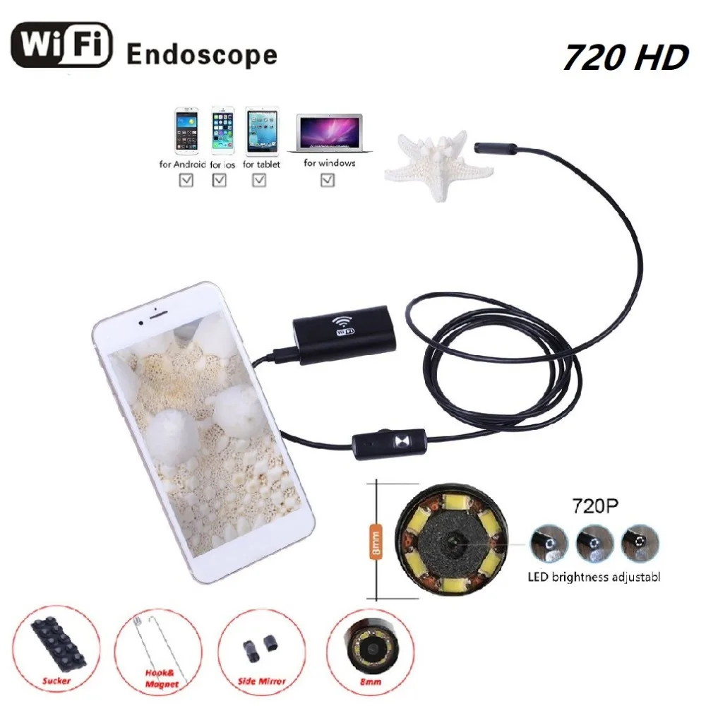 

2018 NEW Wireless Wifi Endoscope Camera HD Mini Waterproof Inspection Borescope With Wifi Box For iOS For Android 5M Hard Cable