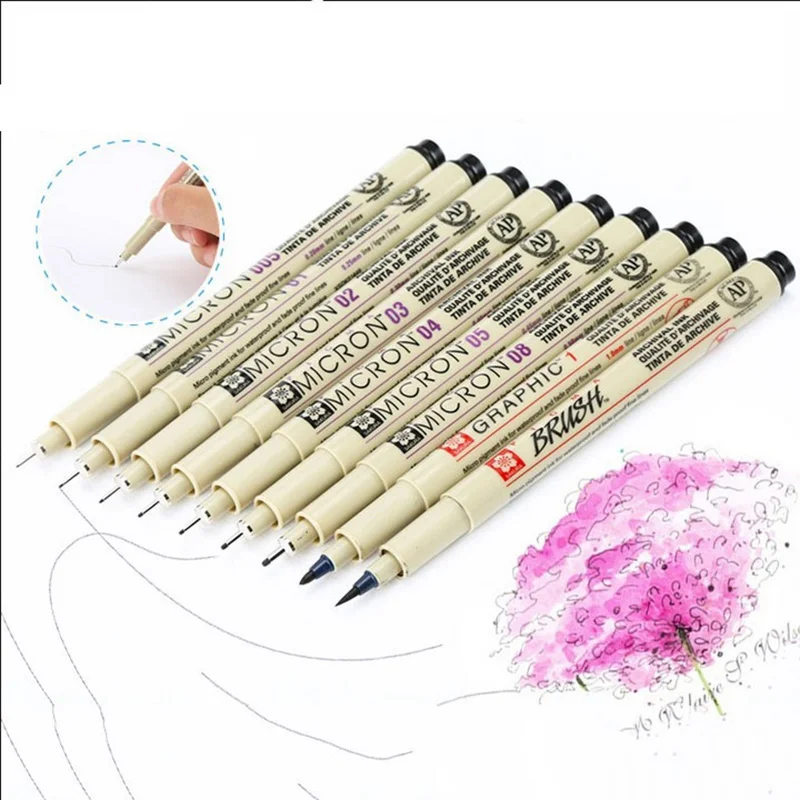 

Water Based Markers Drawing Liner Pen Multiple Size Fineliner Pens For Anime Comic Sketching Art Supplies Papeterie