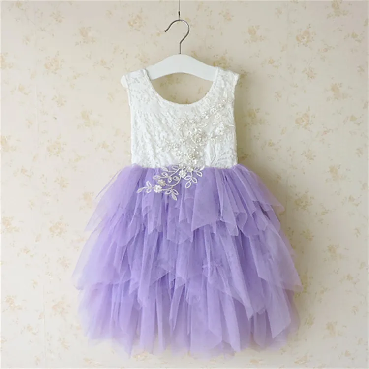 Everweekend обувь для девочек пачка оборками цветок на день рождения Свадьба Вечерние платья с открытой спиной конфеты белый фиолетовый цвет летние модные платья - Цвет: Лаванда