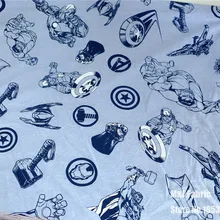 50*185 см Мстители Капитан Америка Железный человек Эластичность Хлопок Ткань для шитья жир Лоскутная рубашка для маленьких мальчиков пижамы ткань для детей