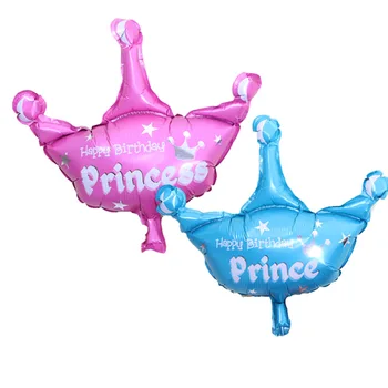 

KUAWANLE 50pcs/lot Princess Crown Balloon Baby Shower Foil Air Balloons For Kids Toys Birthday Wedding Party Decoration Globos