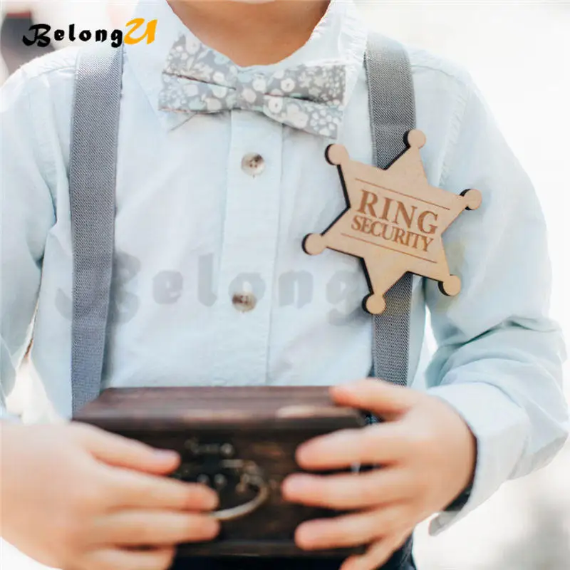 Ring Security Wedding Badge Sign Rustic Wedding Decoration MUW-166-10