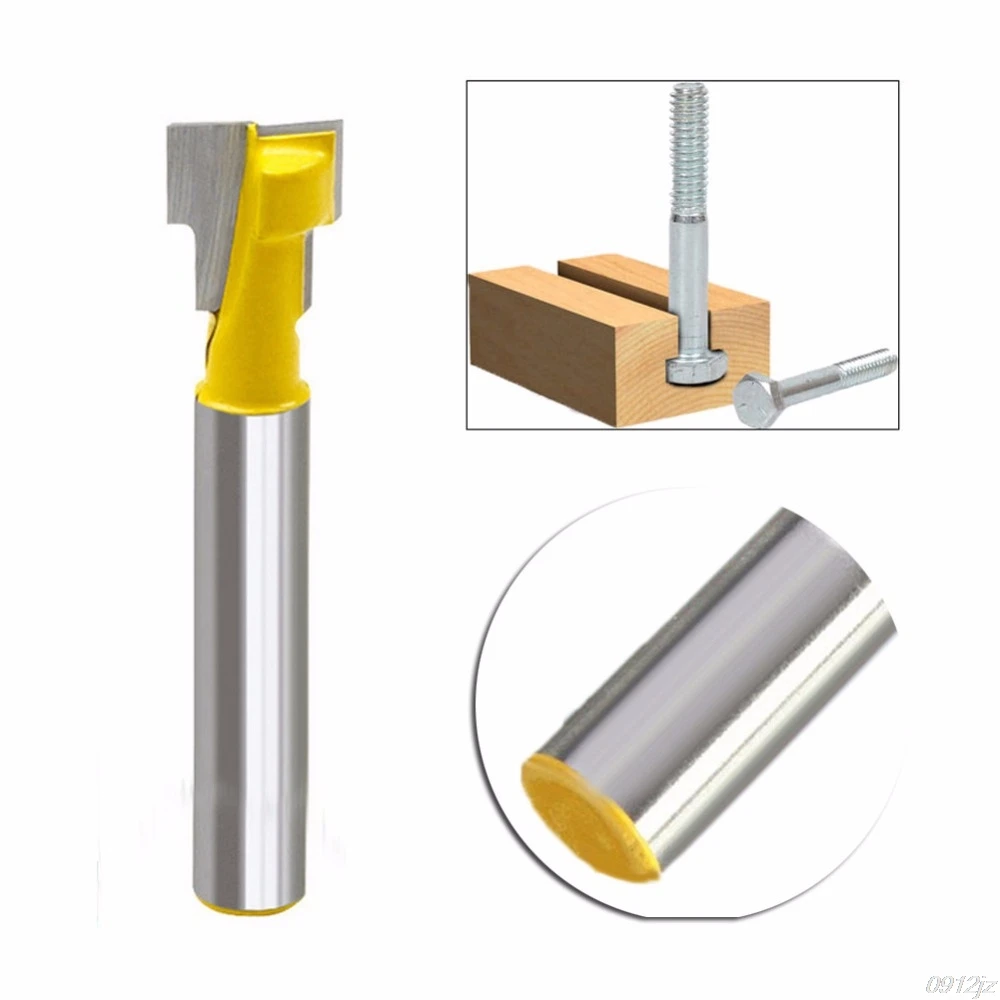 

3/8'' T-Slot Cutter 1/4'' Shank Steel Handle Milling Woodworking Router Bit New