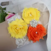 Кружевная отделка потертый цветок Свадебная подвязка для свадьбы из потертого цветка ручной работы