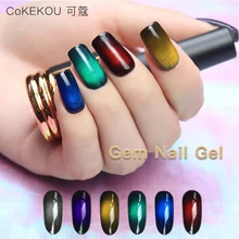 Гель-лак для ногтей CoKEKOU с драгоценным камнем кошачий глаз, резиновый верх, резиновая основа, матовый лак для ногтей, ОЕМ, ультрафиолетовый, модный дизайн ногтей