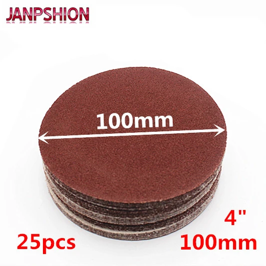 JANPSHION 25 шт 4 &quot100 мм пилинг &amp палка шлифование наждачной бумагой диск для