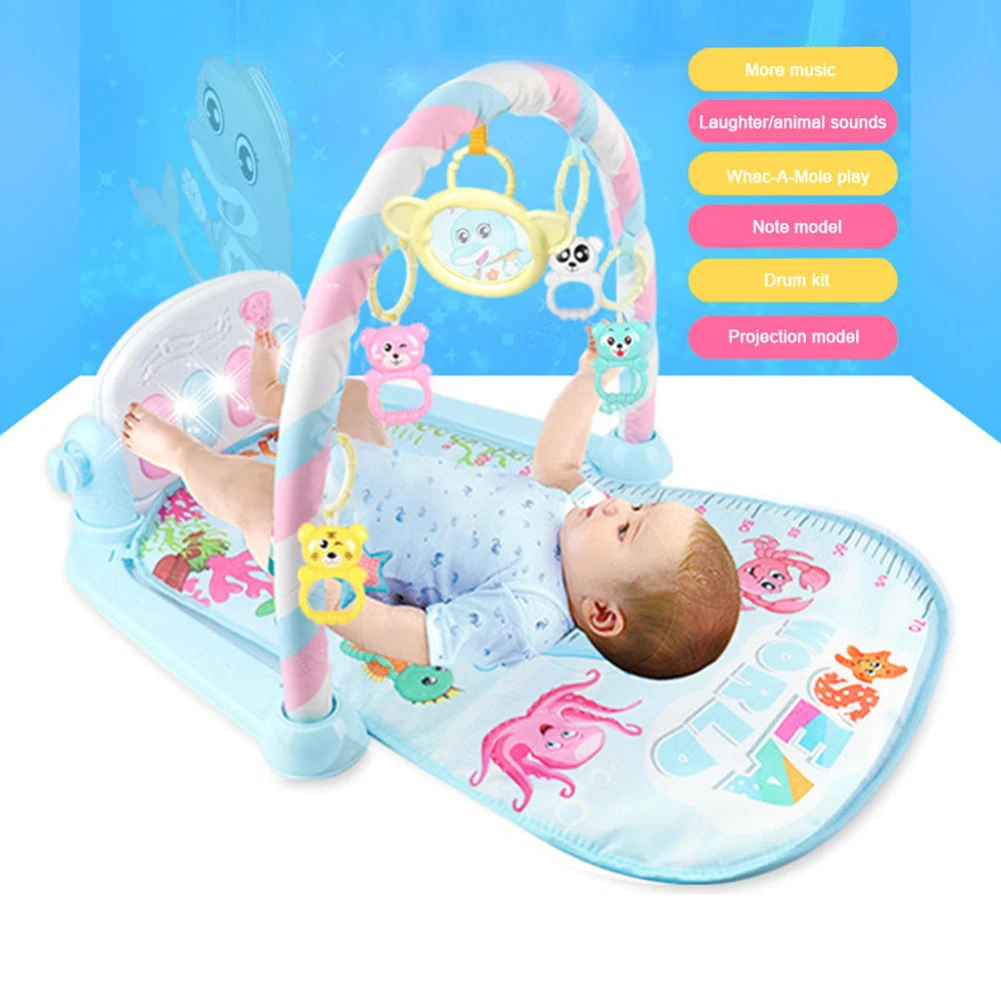  3 In 1 Baby Play Mat Rug Toys Crawling Music Play Game Developing Mat with Piano Keyboard Infant Ca