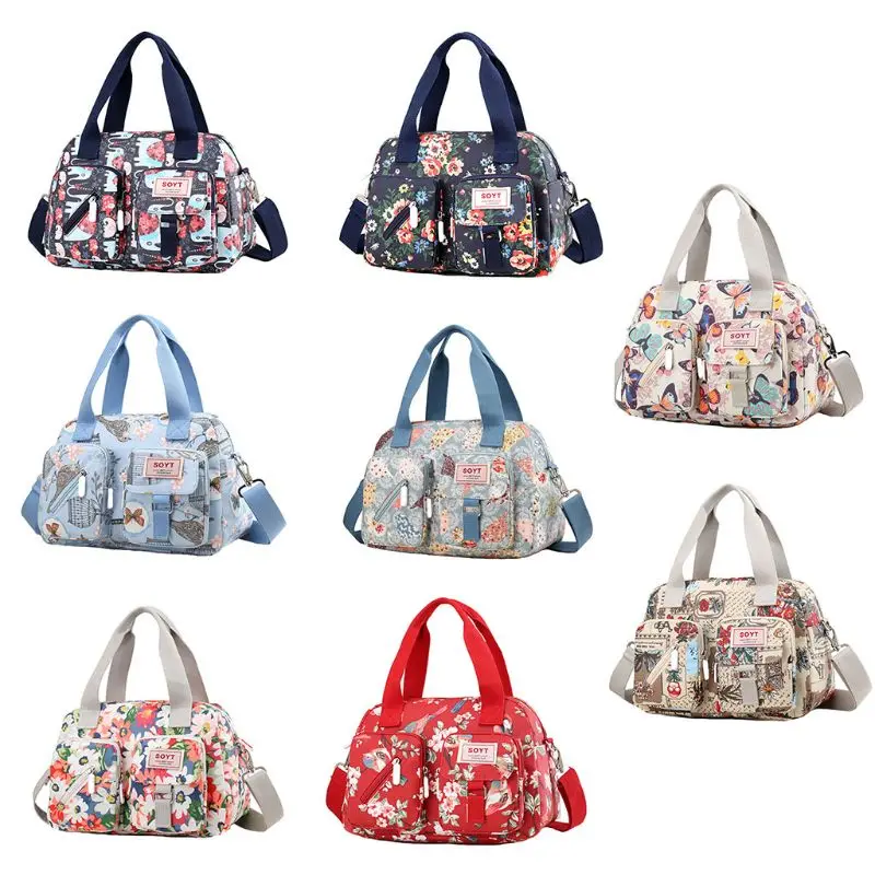 

Women Nylon Crossbody Purse Travel Shoulder Bags Multi Pocket Messenger Top Handle Bag Handbag