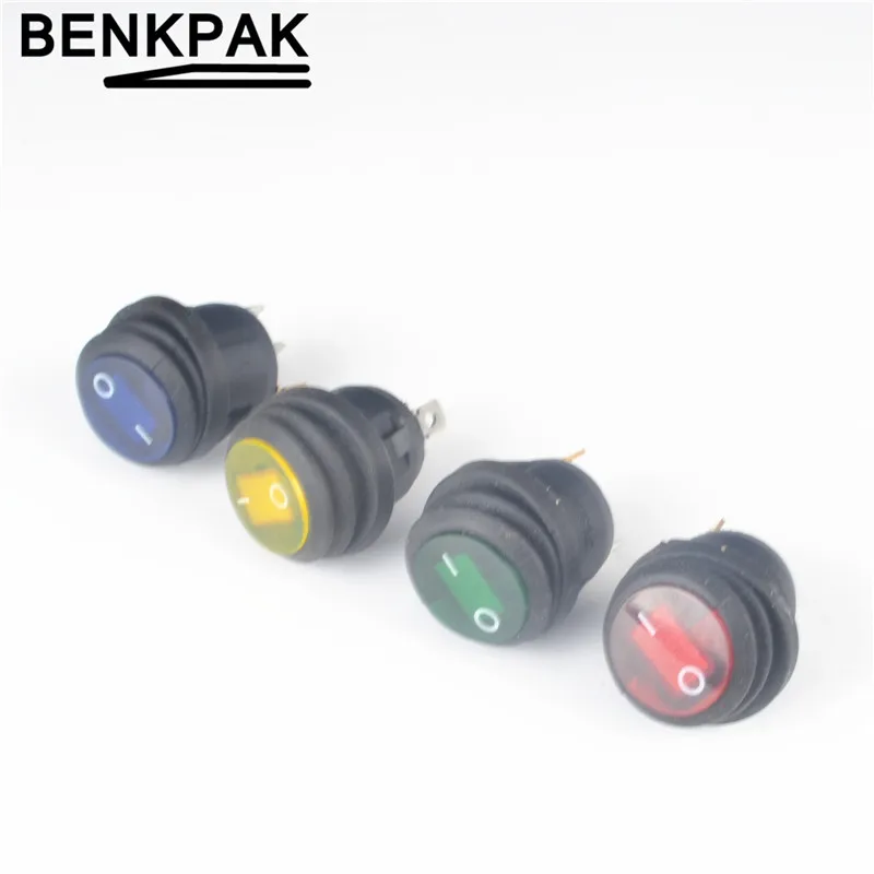

LED illuminated Round 12V 3pin On/Off Rocker Switch Waterproof Auto Boat SPST
