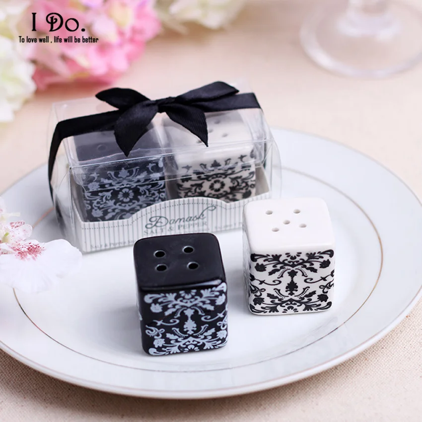 Free Shipping Damask Salt Pepper Shaker Wedding Favors And Gifts Free Shipping Damask Salt Pepper Shaker Wedding Favors And Gifts For Guests Souvenirs Decoration Event Party Supplies In From Home Garden